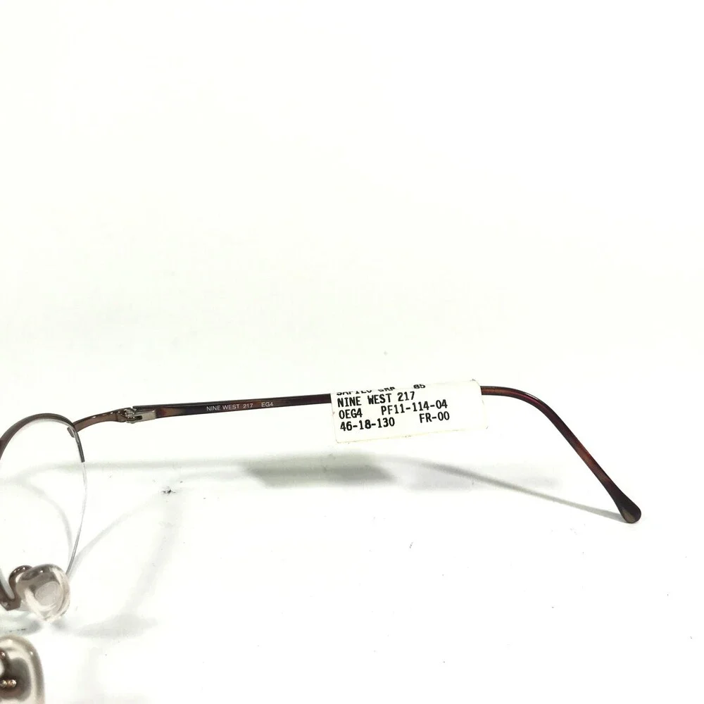Nine West Petite Eyeglasses Frames 217 EG4 Brown Round Half Rim 46-18-130